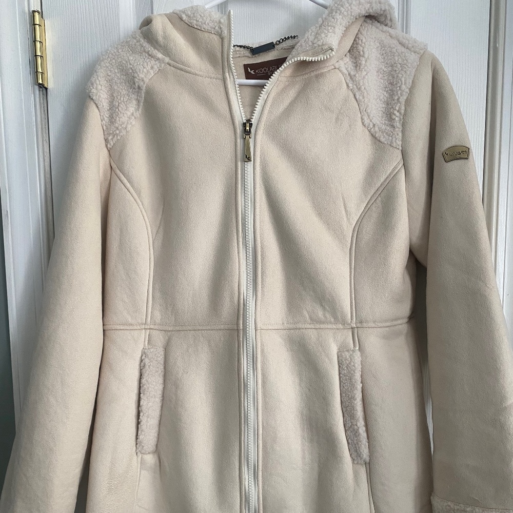 Koolaburra by UGG Faux Suede Hooded Coat_w/ Sherpa Trims